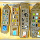 Petites expérimentations entre amis - terre et verre - Les mosaïques des minoutes