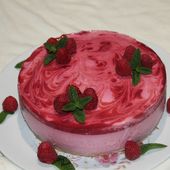 Bavarois marbré aux framboises