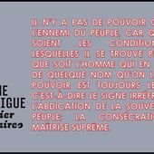 ★ Le pouvoir c'est l'ennemi du peuple - Socialisme libertaire