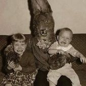 Lapin fouettard de Pâques pour enfants pas sages