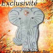 Sal éléphant : broderie sur carte chez Bea38 - le petit atelier de Béa