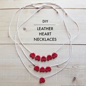DIY un collier de petits cœurs en cuir - dans mon bocal