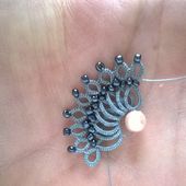 boucles d'oreilles frivolité - crochet dentelle fuseaux