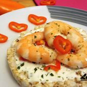 Recette bio : galette de riz poivrons et crevettes - Les Gralettes