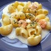 Recette : Pâtes aux crevettes et crème de parmesan - Les Gralettes