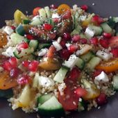 Recette : Salade de quinoa, concombre, feta, grenade - Les Gralettes