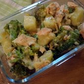 Recette : Gratin de saumon aux brocolis - Les Gralettes