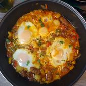 Recette : Chakchouka aux merguez - Les Gralettes