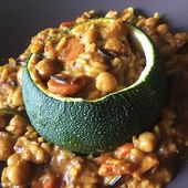 Recette : courgette ronde farcie à l'indienne - Les Gralettes