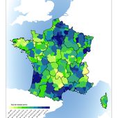 Carte de France de la création d'entreprises par zones d'emploi en 2013 - Chroniques Cartographiques