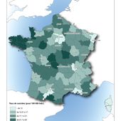 Carte de France du taux de suicide - Chroniques Cartographiques