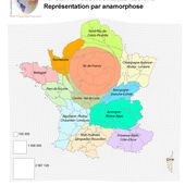 Anamorphose de la population des nouvelles régions - Chroniques Cartographiques