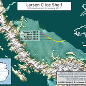 Larsen C : la fissure s'étend à 175 km - MOINS de BIENS PLUS de LIENS