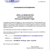 Communiqué du Cercle algérianiste - Appel à la mobilisation - Le blog de voxpop