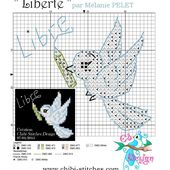 Une colombe pour la paix et la liberté - Chibi Stitches - le blog