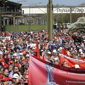 Manifestations d'ouvriers métallurgistes en Allemagne