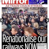 La Une d'un quotidien populaire britannique : « Renationalisez le réseau ferroviaire MAINTENANT !»