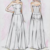 Patron Robe de Mariée Basique cousu main 3 à faire sur mesure. - C'sur Mesure