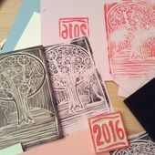 DIY - Créer un tampon carte de vœux. #1 l'arbre. - Blogdesignkatio