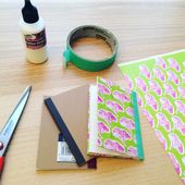 DIY - Recouvrir un carnet avec ma planche de motifs Ginkgo. - Mademoiselle Kati O.