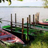 Les barques colorées du courant de Huchet - Hélène SF
