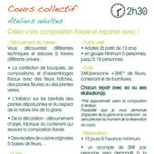TARIF ATELIER en boutique : ADULTE - des Flors & des Idées