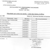 Résultats du BAC 2016 (Lycée de Yène)