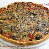Tarte salée sur pâte feuilletée, aubergine, tomate, parmesan *Recette végétarienne*
