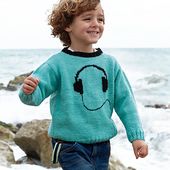 Pull enfant avec casque audio rebrodé - Laine-et-Chiffons