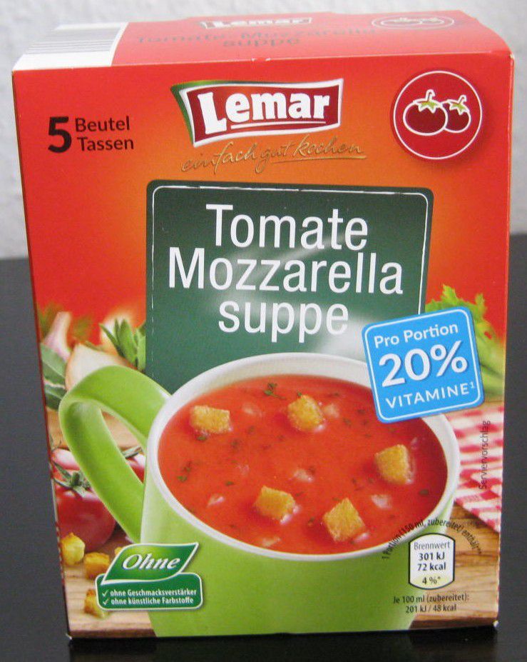 Aldi Nord] Lemar Tomate Mozzarella Suppe (pro Portion 20% Vitamine*) -  BlogTestesser