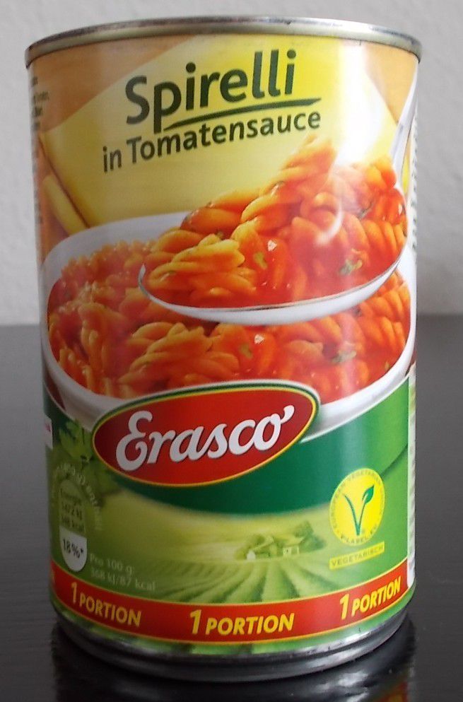 Erasco Spirelli in Tomatensauce - BlogTestesser