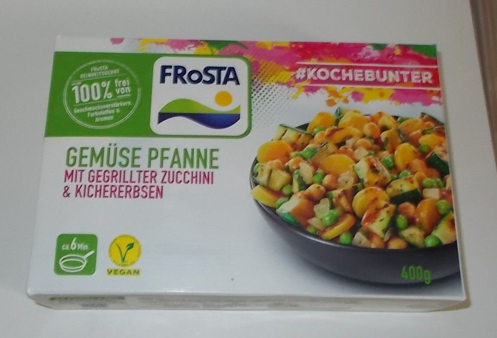 FRoSTA Gemüse Pfanne mit gegrillter Zucchini & Kichererbsen - BlogTestesser