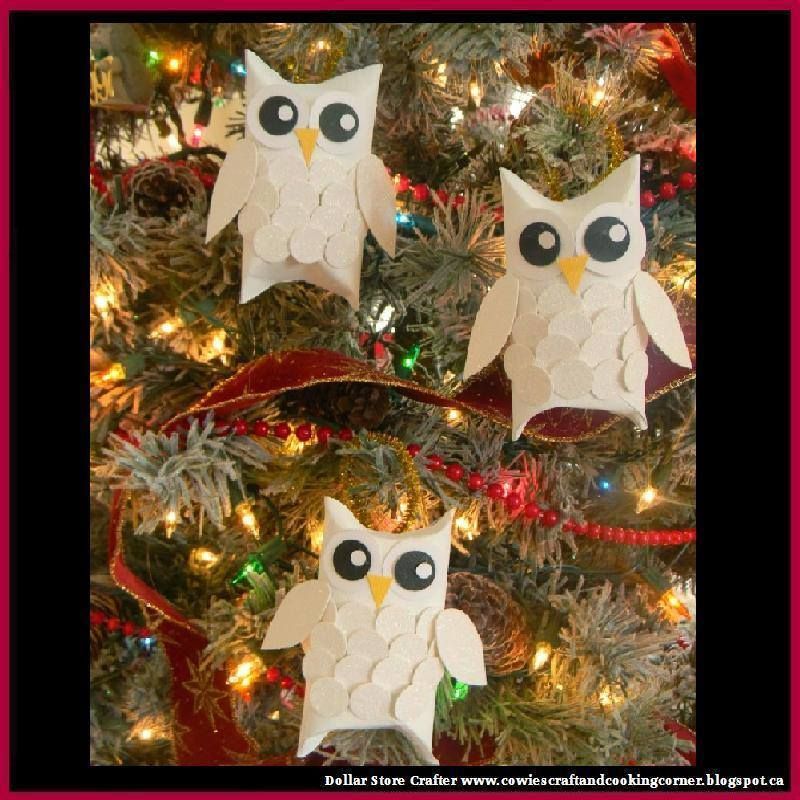 Turn Empty Toilet Paper Rolls Into Snow Owl Ornaments