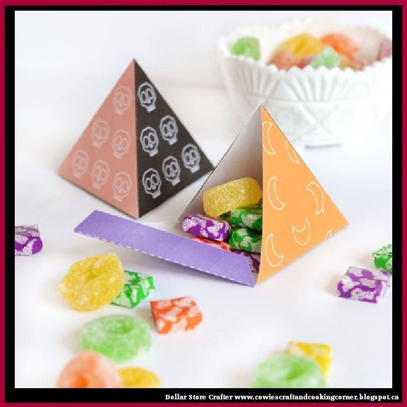Halloween Pyramid Candy Gift Boxes (FREE PRINTABLES)