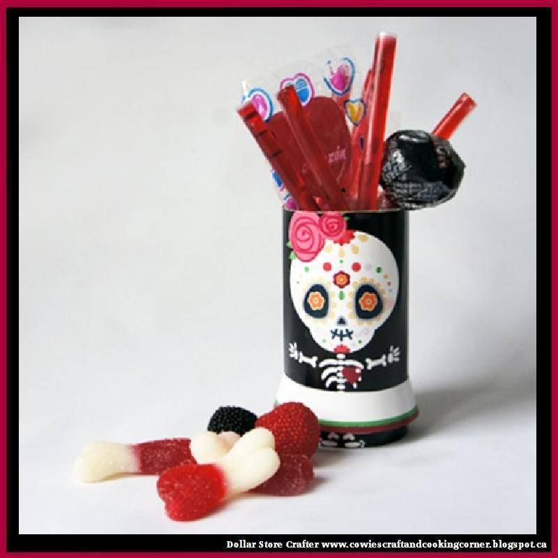 Turn Empty Toilet Paper Rolls Into Sugar Skull Halloween Candy Holders (FREE PRINTABLES)
