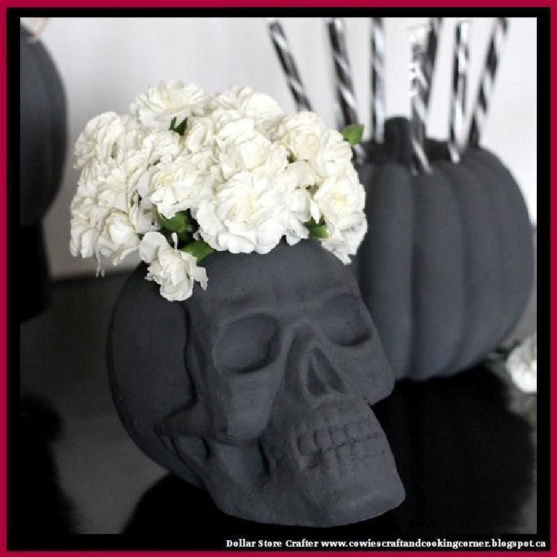 DIY Skull Vase And Halloween Party Decor