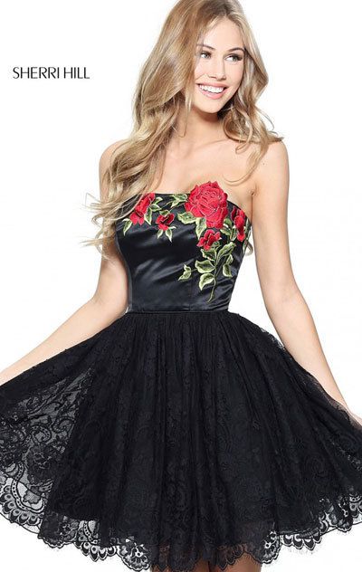 Remarkable, Sherri hill short black lace dress That Sherri hill short black lace dress are