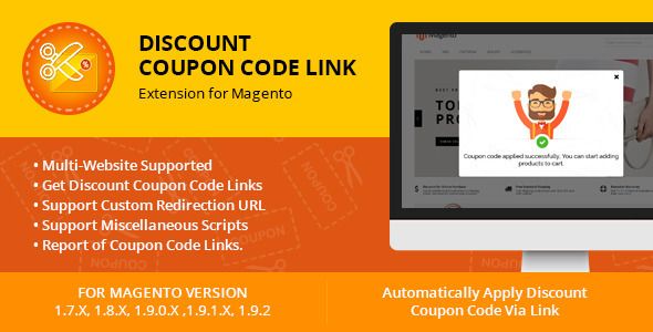 Discount Coupon Code Link Extension for Magento