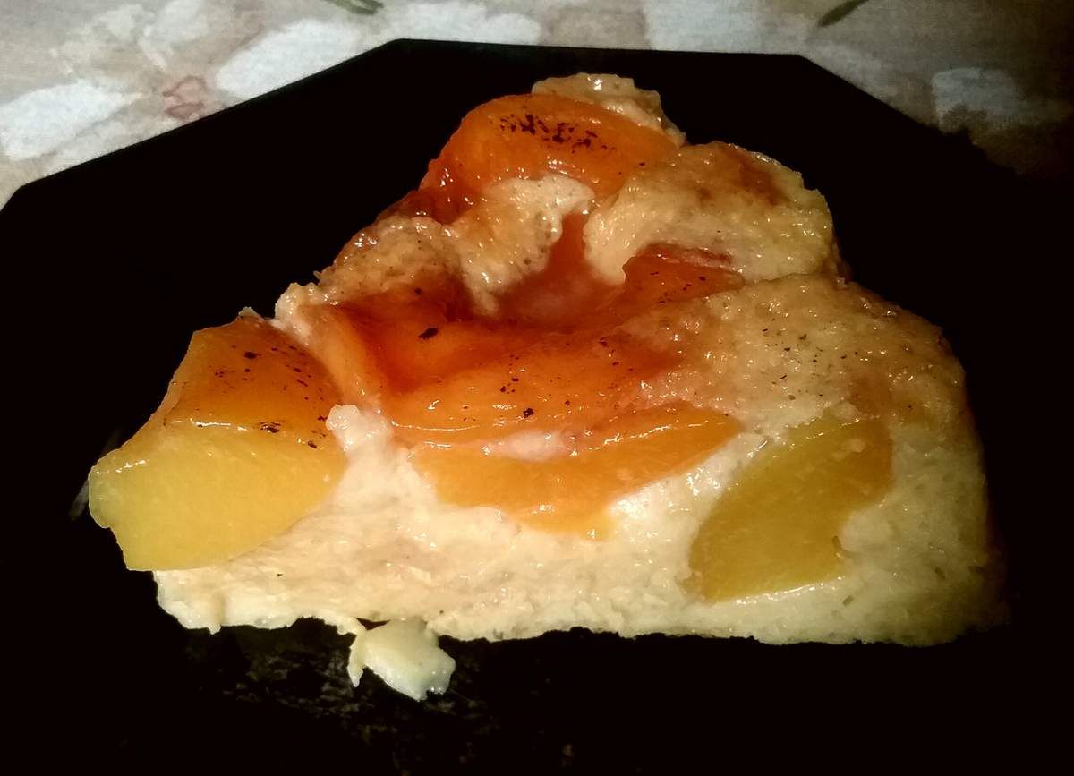 Flan pâtissier aux pêches au tapioca