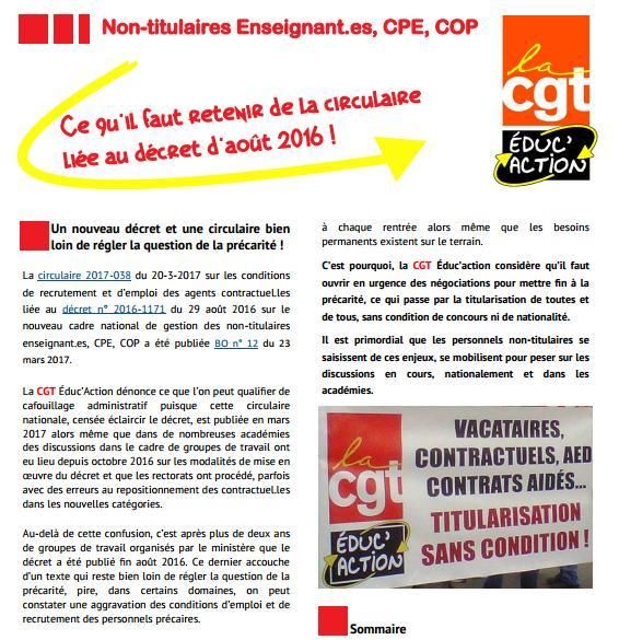 Non titulaires Enseignants, CPE, COP : vos droits et nos revendications !