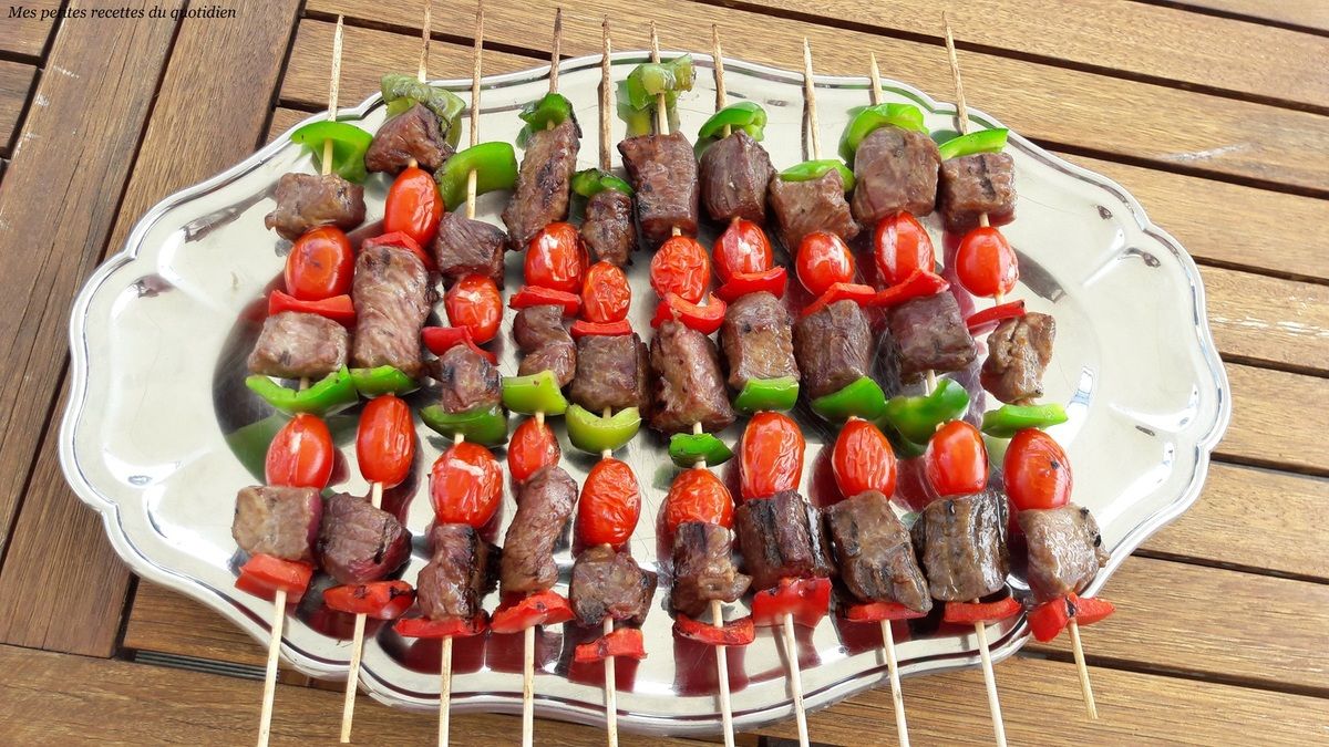 Brochettes de boeuf mariné Mes petites recettes du quotidien