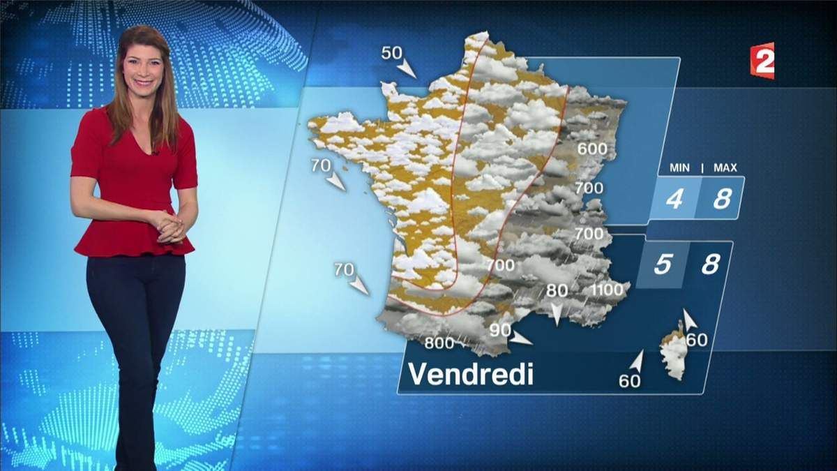 Nouvelle Miss Meteo France 2 Chloé Nabédian Météo France 2 le 24.01.2018 - Les Caps de TomA