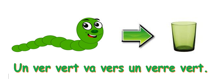 Les homophonies en français : à; a, ah / ver, vert, vers, verre, vair/  etc... - français langue étrangère