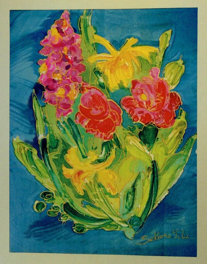 tableau peinture sur soie