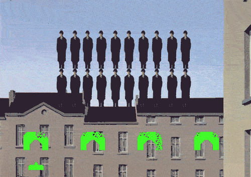 LES PARODIES DE GOLCONDE DE RENE MAGRITTE
