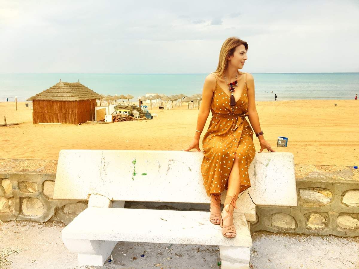 Robe midi pois 