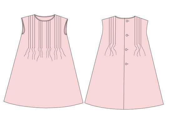 Robe à empiècement "petits plis"