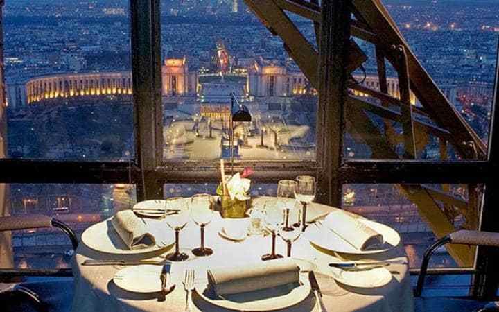 Le Jules Verne in Paris has an extraordinary setting 400ft up the Eiffel Tower