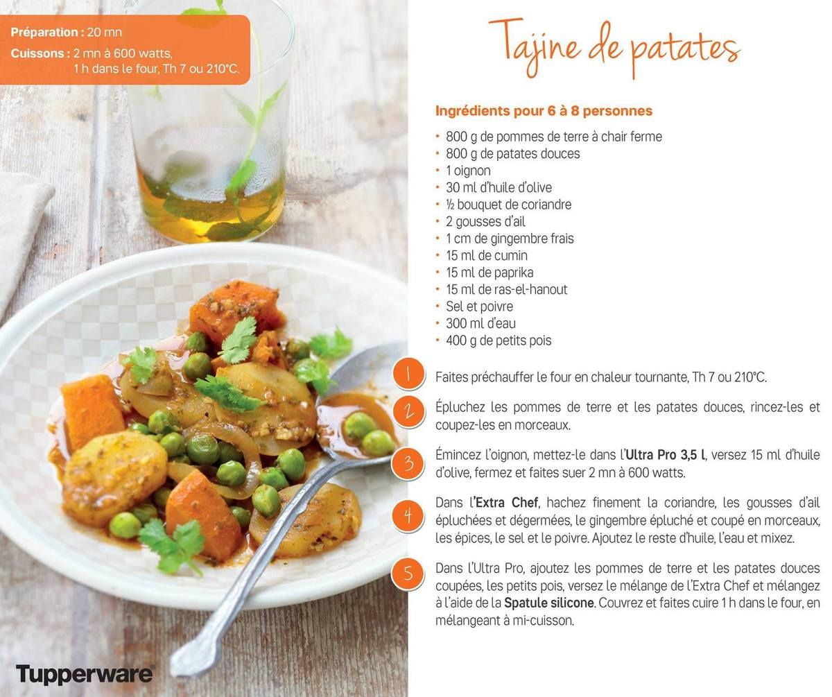 Idée recette à faire dans l'Ultra Pro 3,5 L : un tajine de patates !! -  tuppersofy.over-blog.com