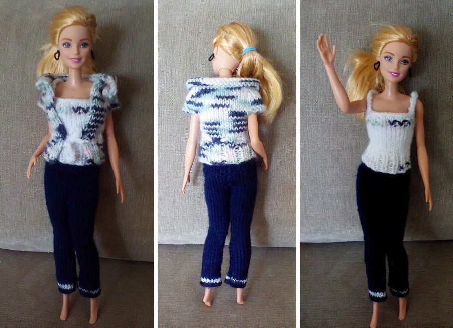 Un ensemble pantalon, débardeur et veste pour Barbie - dix petits doigts